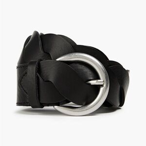 IRO Black Braided Belt with Silver Buckle